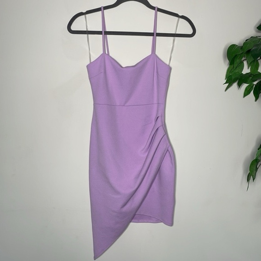 Blue Blush Strapless Purple Wrap Cocktail Dress - Picture 2 of 6